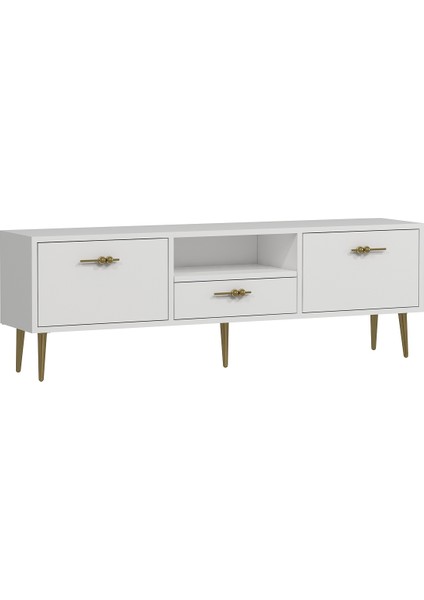 1325DROPDD-32 Tv Sehpası Beyaz-Altın fiyatları