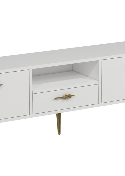 1325DROPDD-32 Tv Sehpası Beyaz-Altın indirimleri