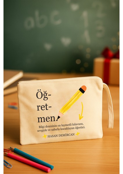 Öğretmenler Günü Hediyesi Clutch Çanta Öğretmen Sözlük Tanım Öğretmen Isim Baskılı Çanta