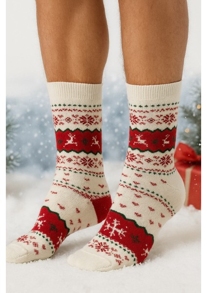 Erkek Yılbaşı Soket Çorap – Pamuklu, Desenli, Sıcak Tutan Noel Temalı 40-45 Numara modelleri