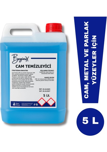 Cam Temizleyici 5 Litre İz Bırakmadan Parlak Temizlik (4’lü Avantaj Paket) fiyatları