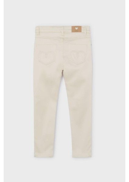 Kız Çocuk 3-9 Yaş Pamuk Saten Skinny Fit Pantolon 3533 Bej fiyatları