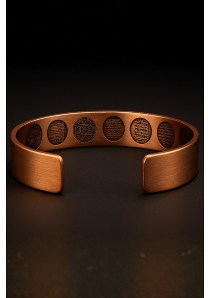 Lale Motifli Lazer Kazıma Dualı Bakır Bileklik Felak Nas Celcelutiye Hz Süleyman Mühürü Koruyucu fiyatları