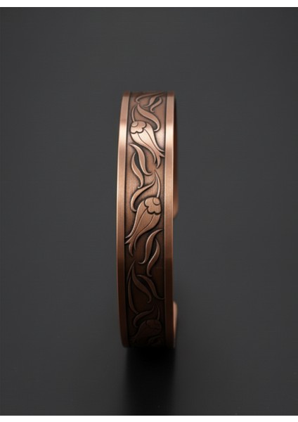 Lale Motifli Lazer Kazıma Dualı Bakır Bileklik Felak Nas Celcelutiye Hz Süleyman Mühürü Koruyucu modelleri