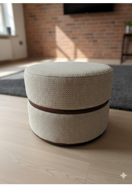 Modern Örgü Dokulu Lüks Yuvarlak Puf Tabure | Salon Oturma Odası Dekoratif Ayak Uzatma Taburesi indirimleri
