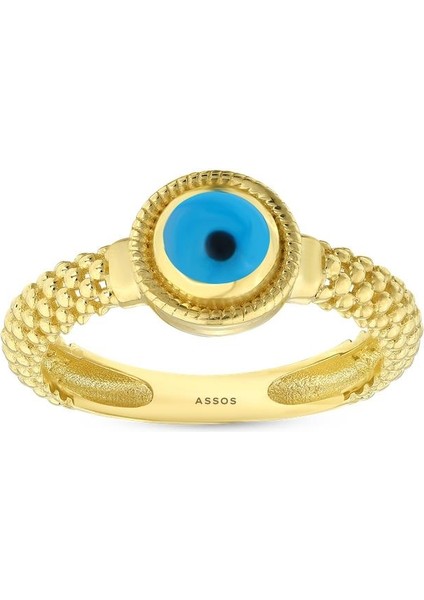 Nazar Boncuklu Altın Yüzük - 14K