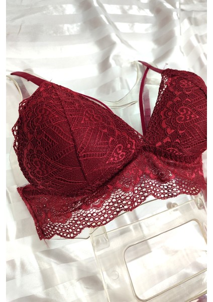Fantazi Dantel Çapraz Model Bordo Sütyen Kilot Takım fiyatları