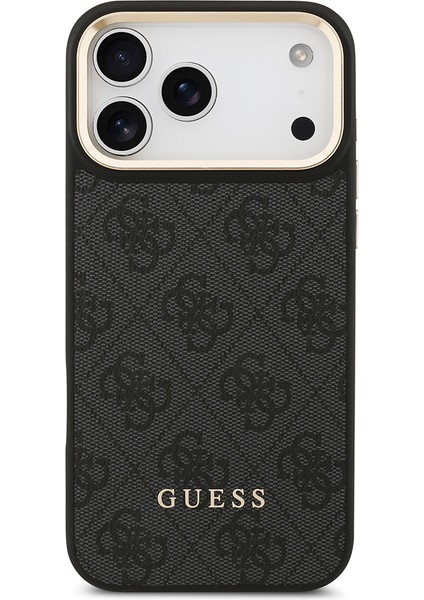iPhone 17 Pro Max Uyumlu Kılıf Guess Lisanslı M-Safeli Askılı ve 4g Logo Kartlıklı Kapak Siyah