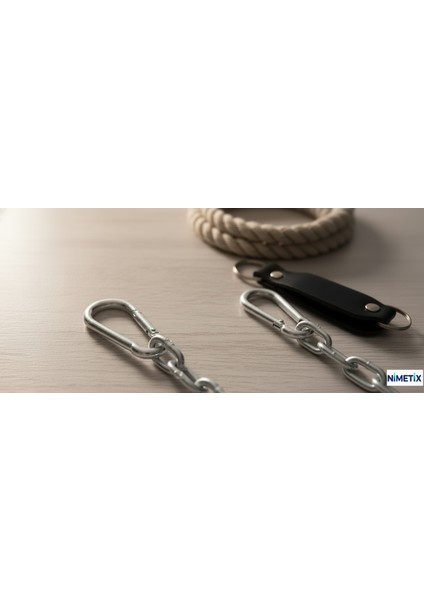 2’li Çelik Karabina 8mm Seti – 200 kg Taşıma, Dayanıklı Mandallı Kanca Askı Aparat fiyatları