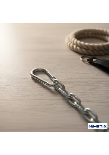 2’li Çelik Karabina 8mm Seti – 200 kg Taşıma, Dayanıklı Mandallı Kanca Askı Aparat modelleri