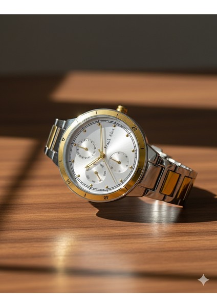 Kadın Kol Saati Altın ve Gümüş Renk, Gümüş Kadran - Şık Metal Kordon, 2 Yıl Garantili fiyatları