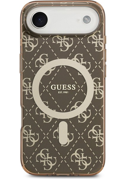 iPhone 17 Air Uyumlu Kılıf Guess Lisanslı M-Safeli Iml Baskılı Klasik Logolu 4g Desenli Kahverengi modelleri