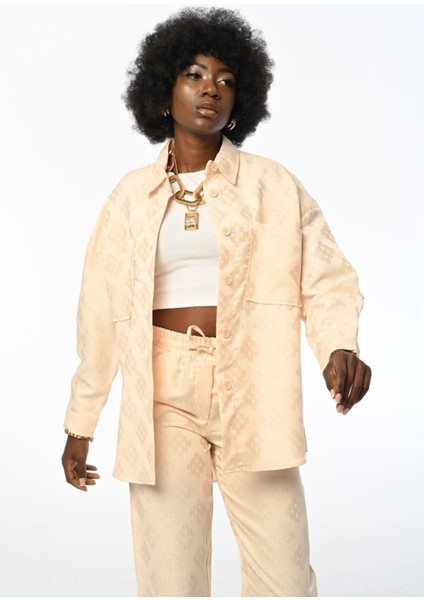 Kadın Desenli Gömlek Ceket