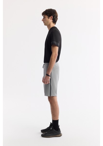 Erkek Gri Beli Lastikli Bağcıklı Soft Touch Örme Regular Fit Şort A51Y3602