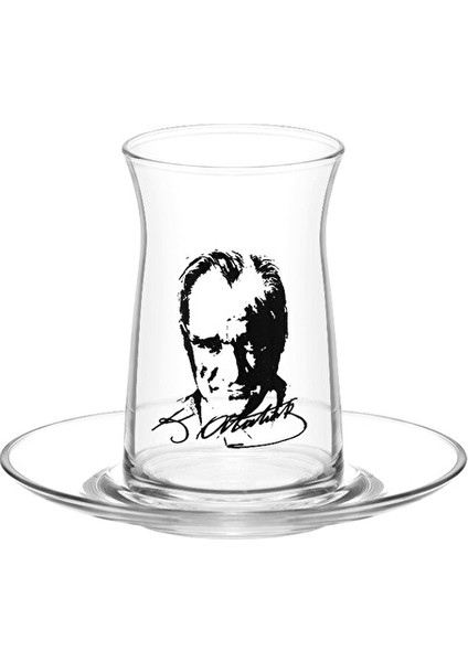 2 Adet Lav Vega Çay Seti 4'lü Atatürk Temalı
