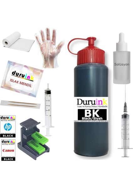 Duruınk Hp 4220 (305) Kartuş Dolum Seti 500ML Siyah Mürekkep