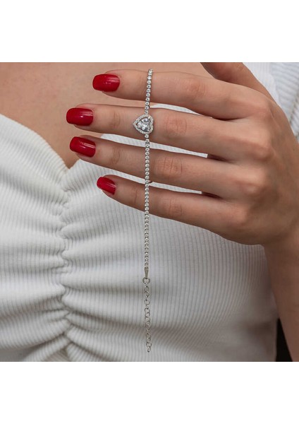 Gümüş Kalpli Su Yolu Bileklik modelleri