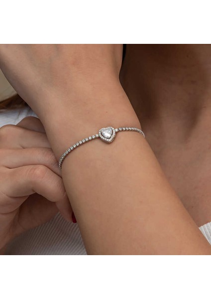 Gümüş Kalpli Su Yolu Bileklik