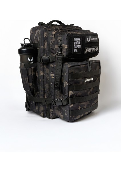 Camo Black 45L Sırt Çantası Ykk Fermuar- Cordura Kumaş