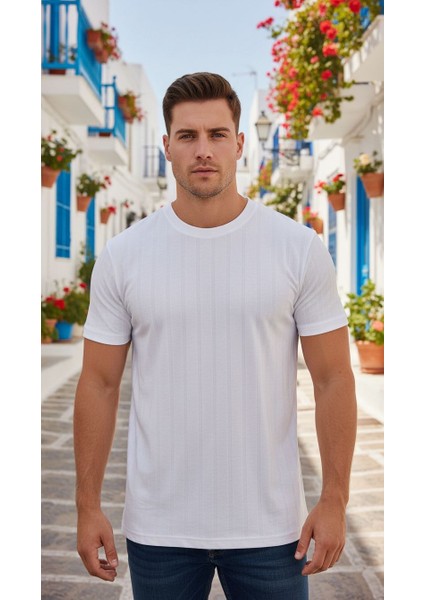 Unisex Kısa Kol Bisiklet Yaka