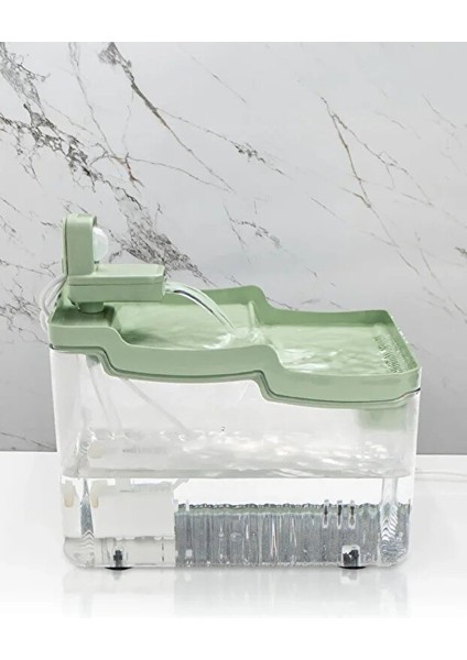 Otomatik Sensörlü Kedi Su Sebili LED Işıklı Sessiz Evcil Hayvan Filtreli Su Çeşmesi Yeşil Renk 4l fiyatları