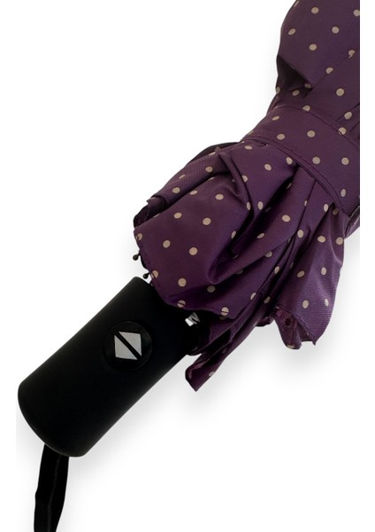 Mor Puantiyeli Tam Otomatik 8 Telli Kısa Şemsiye indirimleri