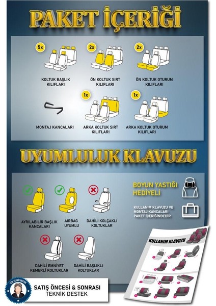 Citron C3 Air Cros Deri Oto Koltuk Kılıfı Ön Arka Set Plus Serisi Bej Scr