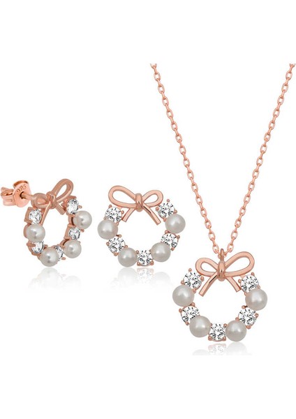 925 Ayar Gümüş Inci Kurdele Kadın Set T6463 (800800)