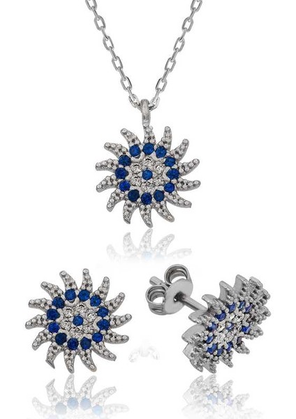 925 Ayar Gümüş Güneşli Nazar Set ST1160102 (800800)