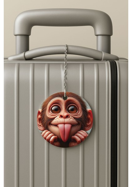 Pleksi Zincirli Bavul Etiketi Seyahat Tatil Için Tasarım Valiz Etiketi Maymuncck