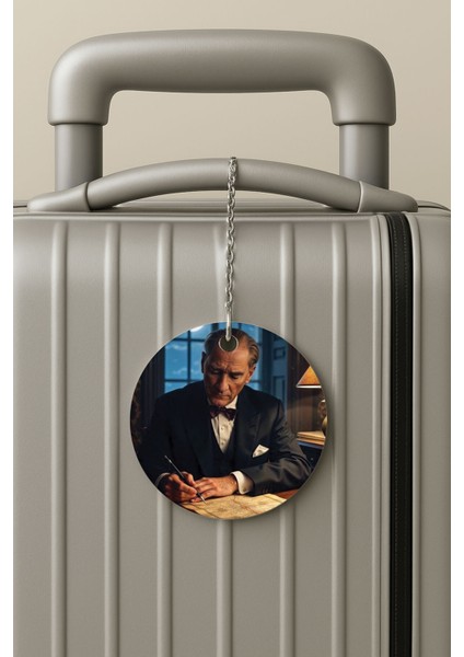 Pleksi Zincirli Bavul Etiketi Seyahat Tatil Için Tasarım Valiz Etiketi Cumhuriyet Atatürk