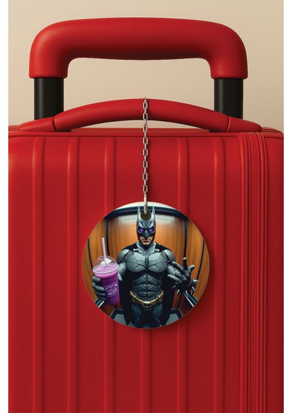 Desenli Baskılı Pleksi Zincir Aparatlı Bavul Etiketi Valiz Etiketi Asansörde Selfie