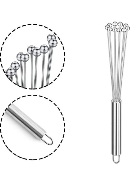 Paslanmaz Çelik Boncuk Çırpıcı Kaymaz Kırılmaz Yumurta Süt Krema Sos Çırpıcısı Pratik Karıştırıcısı
