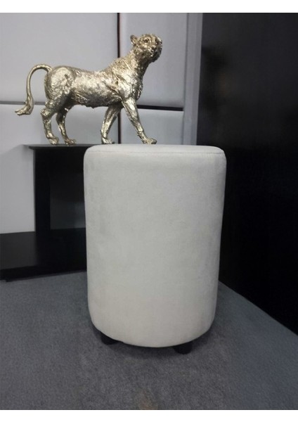 Evimşah Puf & Bench Yuvarlak Krem