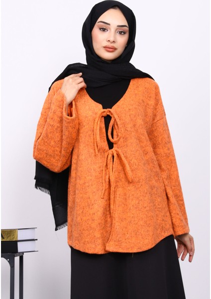 Oranj Ön Bağlamalı Yumoş Kimono modelleri