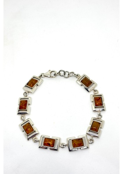 Amber Zerafeti-Kehribar Taşlı Gümüş Bileklik