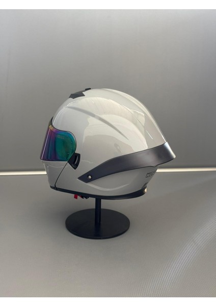 WS-202 Güneş Gözlüklü Çene Açılır Kask (Renkli Vizörlü) Cement Grey modelleri