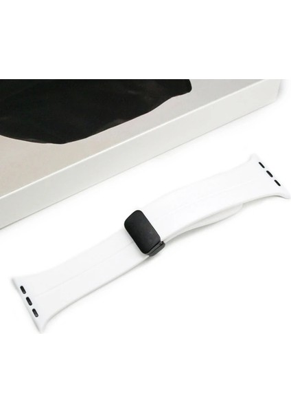 Ally Apple Watch 7-8 41MM 6-5-4 40MM Manyetik Uçlu Silikon Kayış Kordon 3-2-1 38M - ?24?68E7-8G5