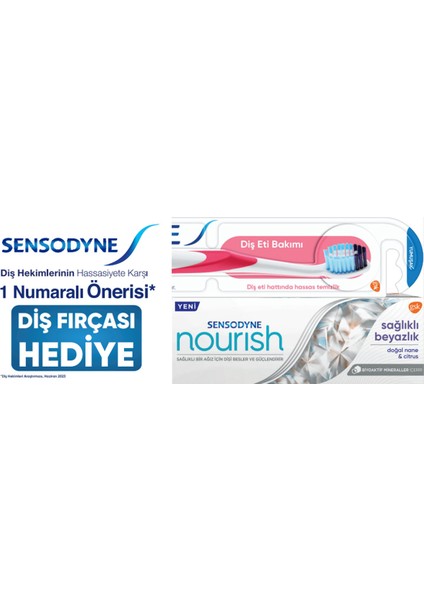 2 Adet Sensodyne Nourish Diş Macunu 50 ml + Diş Eti Bakım Diş Fırçası fiyatları