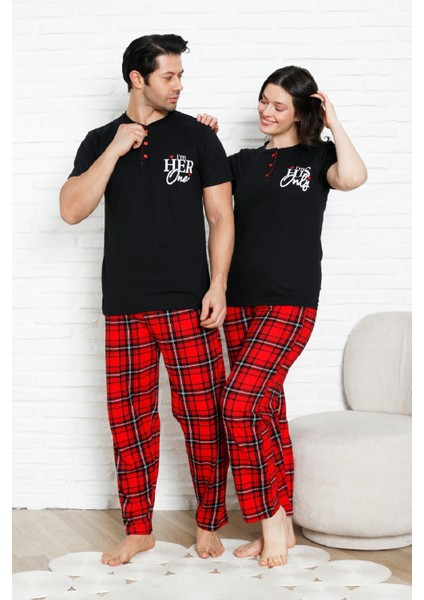 Erkek Pijama Takımı - Ekose Altlı-3 Düğmeli - %100 Pamuklu 12386 indirimleri