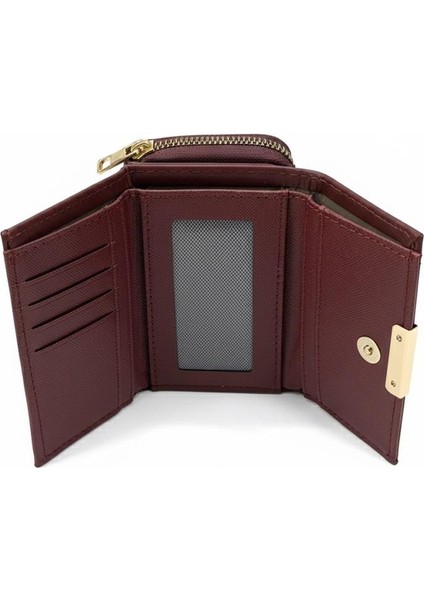 Orta Boy Soft Suni Deri Gold Renk Detaylı Kadın Cüzdan fiyatları