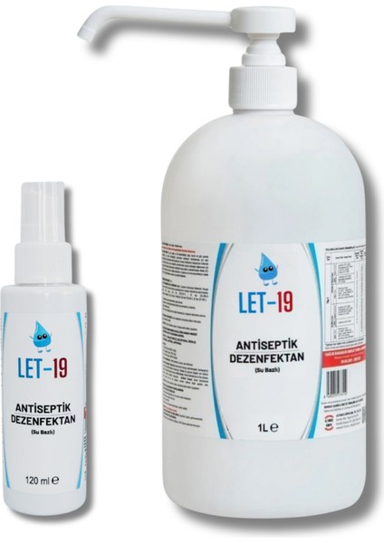 Let 19 1 Litre Alkolsüz Hipokloröz El-Yüz-Cilt Dezenfektanı (Pompa Kapaklı) + 120 ml