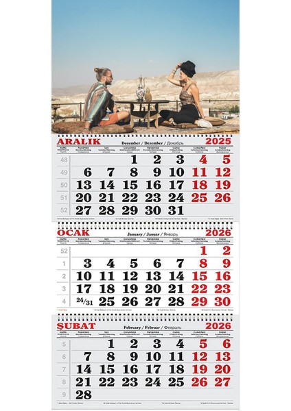 2026 Yılı Gemici Takvimi-Kapadokya'daki Kafeler