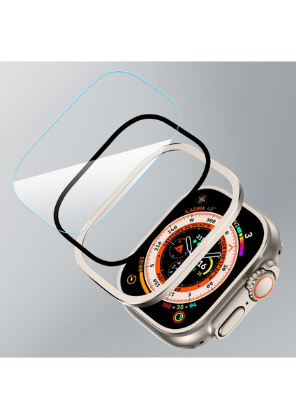 Apple Watch Ultra 3 / Ultra 2 / Ultra 49MM Ekran Koruyucu Titanyum Alaşımlı Çerçeve Yüksek Alüminyum-Silikon Cam Filmi (Yurt Dışından) indirimleri
