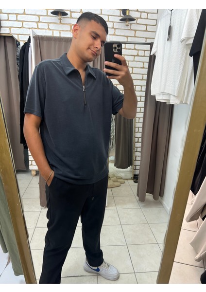 Modal Yakalı Fermuarlı Tshirt indirimleri