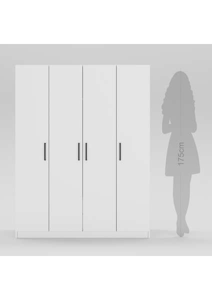 4 Kapaklı Elbise Dolabı 180X150X55CM 13102502