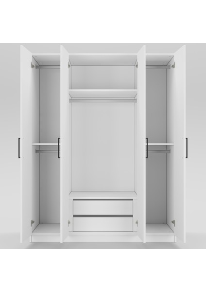 4 Kapaklı Elbise Dolabı 180X150X55CM 13102502 fiyatları