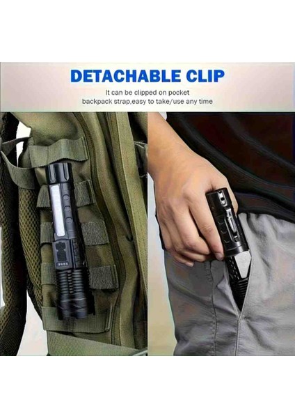 USB Şarjlı El Tipi LED Feneri Teleskobik Yakınlaştırma Acil Durum El Feneri fiyatları