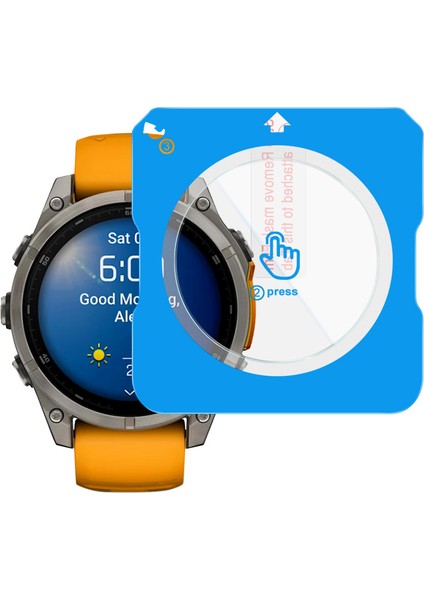 Garmin Fenix 8 47MM Temperli Cam Ekran Koruyucu ve Kurulum Aleti (Yurt Dışından)