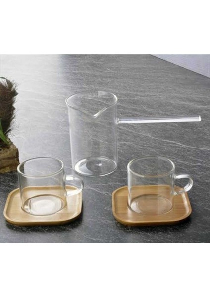 Borex Cam Cezve Seti 3 Parça